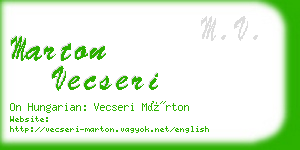 marton vecseri business card